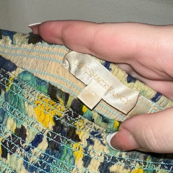 LoveShackFancy Blue Capri Floral Midi Dress Acai Berry Green Yellow Size XS - Picture 5 of 11